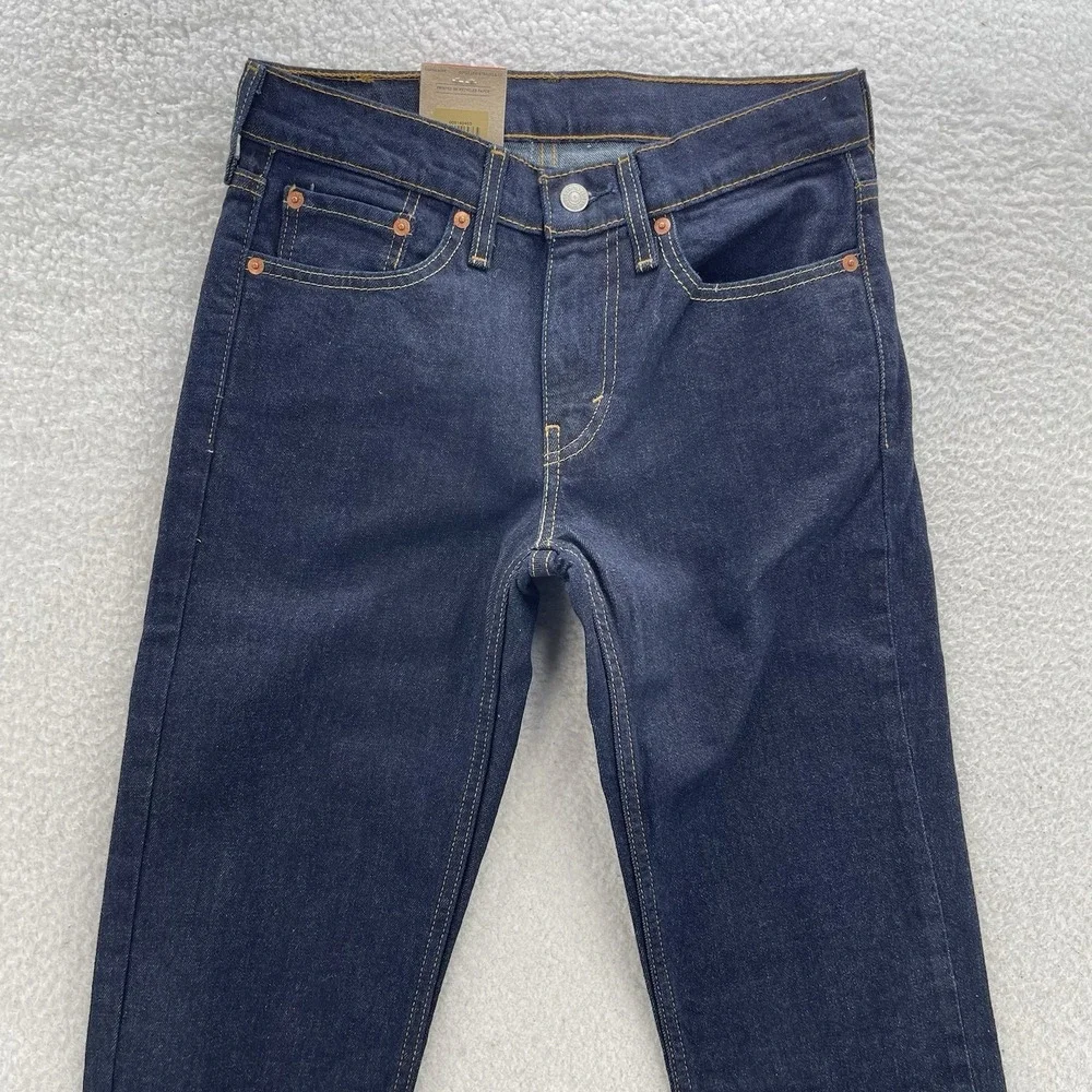 Levis Jeans Mens 28x30 Blue 514 Straight Stretch Dark Wash Denim Work Grunge